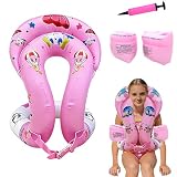 XILEPINGAN Chaleco de Natación, Chaleco de flotabilidad, Chaleco Flotador, Equipado con una Hebilla de Seguridad Ajustable, para la natación recreativa o Playas (Rosa-M (7-13Y))