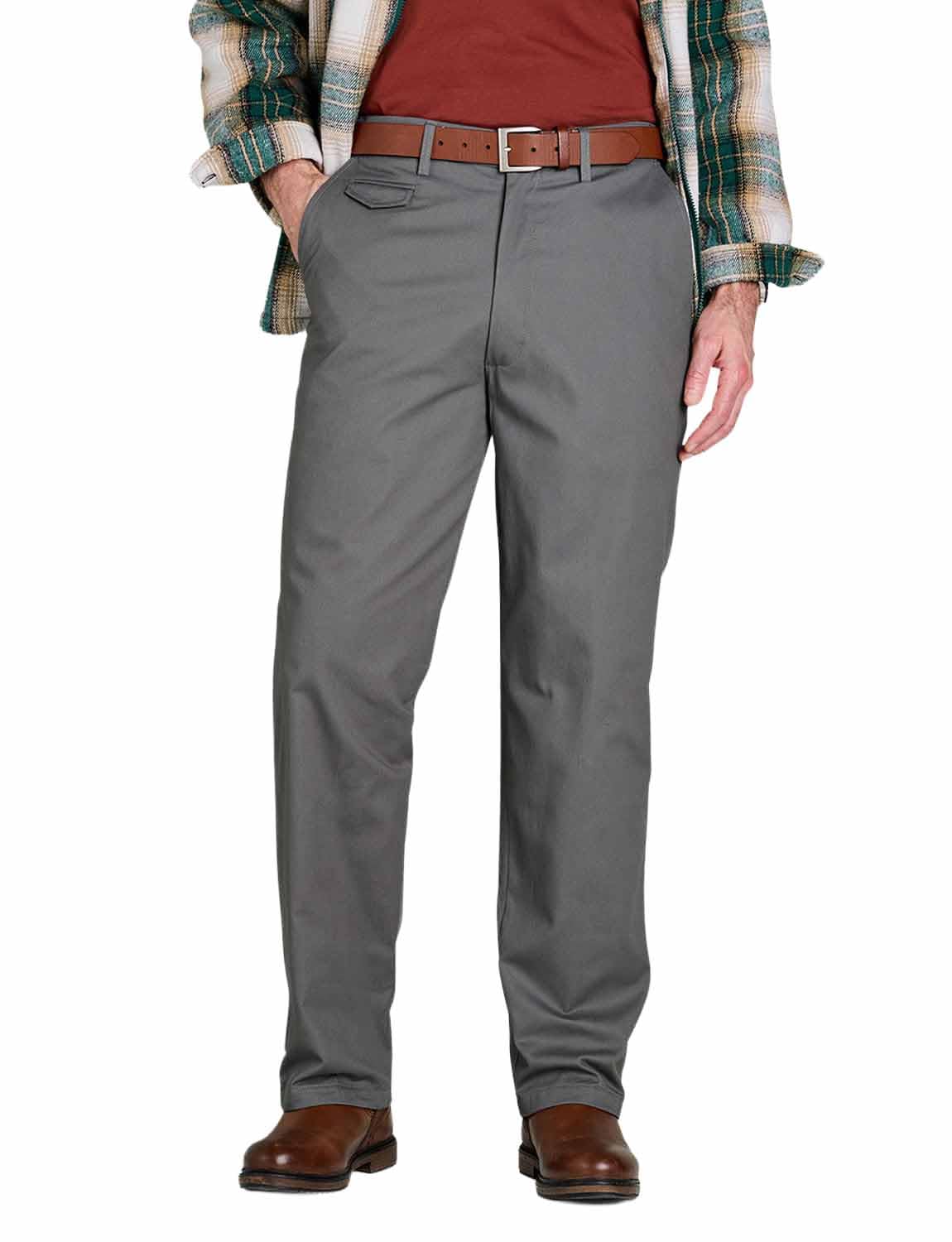 Pegasus Men's Fleece Lined Chino Trousers Cosy, Sharp and Smart Casual Pants for Your Comfort Charcoal 38W / 31L