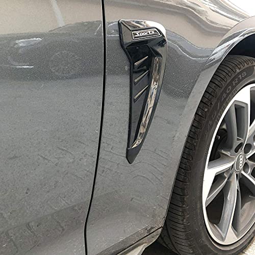 Image of Automaze 2pc Car Air Flow Intake Decorative Side Vent Hood Cover Universal Air Flow Vent Protection Cover (Black)