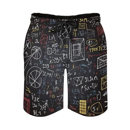 Mens Shorts Mathematics and Physics Men Swim Trunks Quick-Dry Beach Shorts with Drawstring Pocket Bathing Suit4