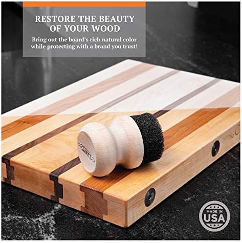 CLARK'S Oil & Wax Round Applicator (New V2 Design!) - USA Maple Construction - Chopping Boards - Chopping Blocks - Wood Utensils