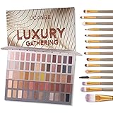 UCANBE 60 Colors Naked Eyeshadow Palette + 15Pcs Makeup Brush Set, All in One Nude Neutral Smokey Makeup Pallet with Brushes Tools, Pigmented Warm Matte Shimmer Powder Eye Shadows Cosmetic Halloween Beauty Kit