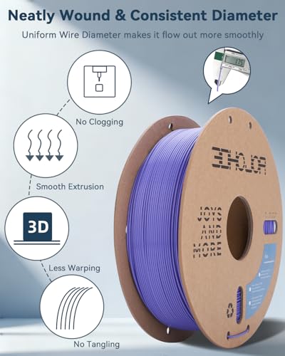 Image of 3DHoJor PLA Filament 1.75mm,3D Printer Filament,1kg Cardboard Spool (2.2lbs),Dimensional Accuracy + /- 0.03 mm,Vacuum Packaging Odor Free Clog Free Fit Most 3D FDM Printer,Periwinkle Blue