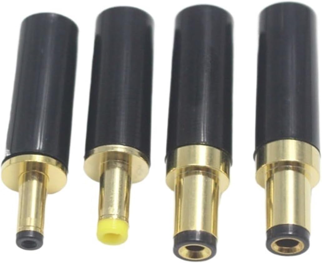 10Pcs DC Power Gold Plated 5.5 x 2.5/5.5 x 2.1/3.5 x 1.35/4.0 x 1.7 mm Male Jack Connector(3.5x1.35mm)