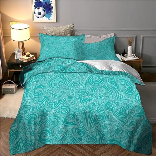 Housse de Couette Bohème Turquoise 140x200cm pour Lit Simple - 6