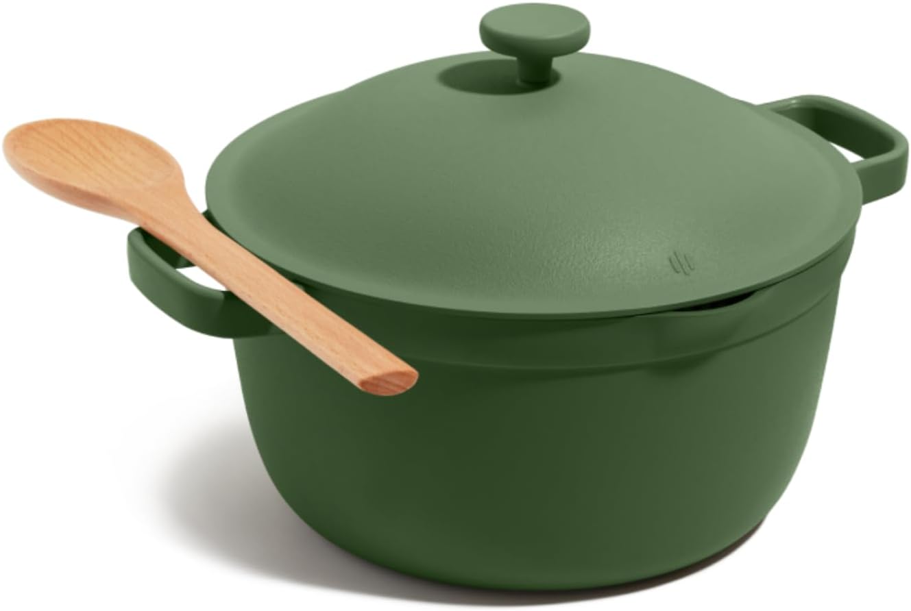 Perfect Pot | 5.5 Qt Ceramic Pot with Lid & Spatula | Patented 8-in-1, PFAS-Free Nonstick, Non-Toxic Cookware | Induction & Oven-Safe up to 450°F | Sage