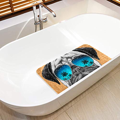 Alfombrilla de baño infantil Bennigiry lavable con diseño de perro carlino 6