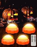 4 Pack Pumpkin Lights, Halloween Pumpkin Lights with Remote & Timer, Led Pumpkin Lights Battery...