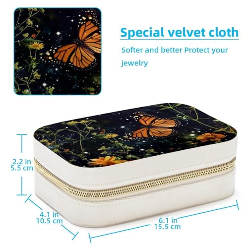 Boîte à bijoux portable avec miroir pour bagues et colliers - 5