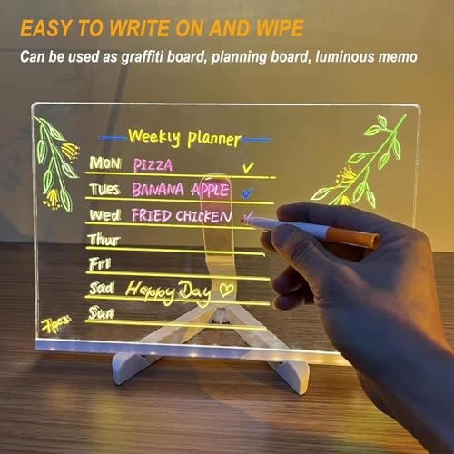 Image of CPENSUS DIY 3D Acrylic Writing Pad with Pen Message Board Rewritable Table Lamp for Study Led Light Office Home Decor Gift
