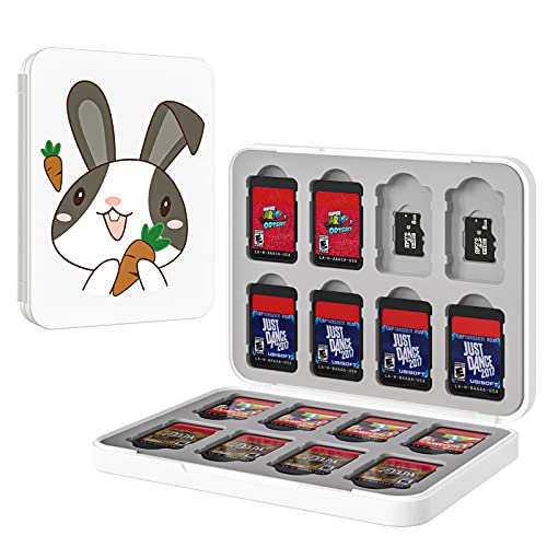 MoKo 16 Game Card Case Compatible with Nintendo Switch/Switch Lite/Switch OLED 2021, Switch Games Holder case for SD Card&Switch Game Card, Switch Game Card Holder Cartridge Storage Box, Cute Bunny