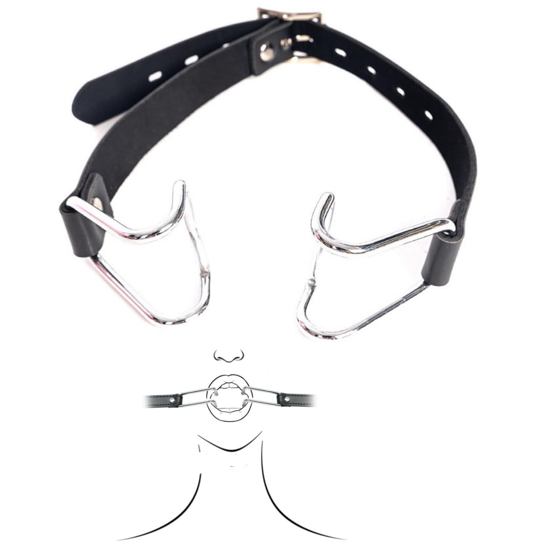 1pc B - D - S - M lèvres métalliques réglables pour jeux de rôle avec fermeture à double boucle - noir