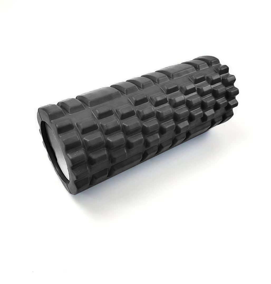 Foam Roller 33cm Muscle Massage Trigger Eva Sports Massager Yoga Muscle Relaxation Foam Roller Massage Roller Muscle Roller for Gym, Yoga Pilates (Black)