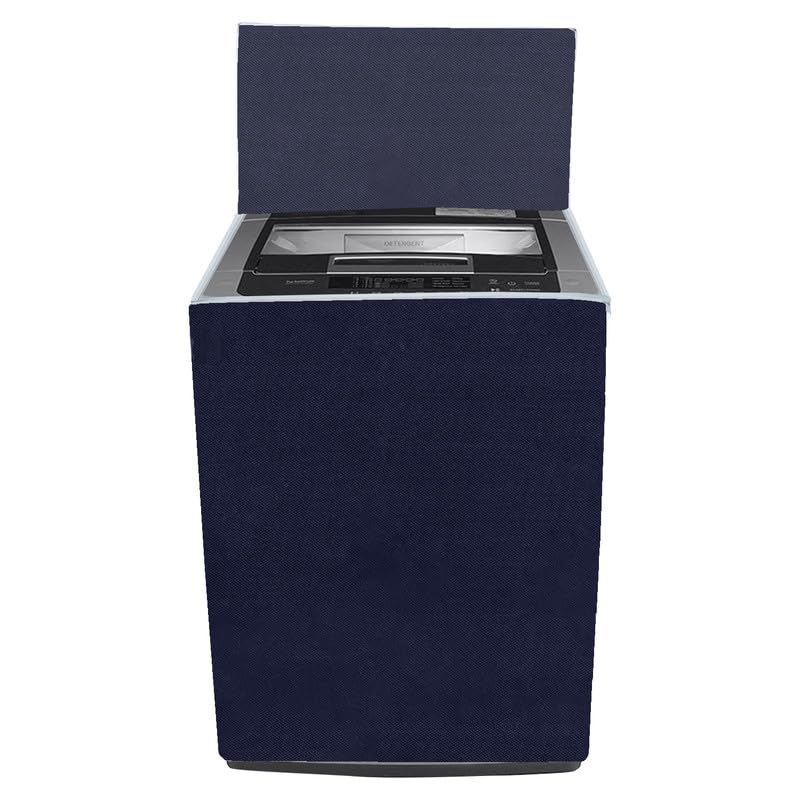 Image of Polyester Top Load Washing Machine Cover Suitable For Samsung, Lg, Godrej, Whirlpool 6.5Kg, 7Kg, 7.5Kg, 8Kg, 9Kg, 10Kg, 11Kg, Waterproof Cover, Solid Navy Blue.