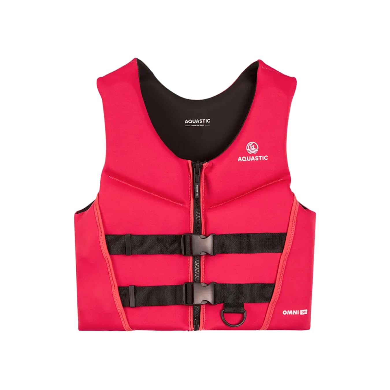 AQUASTIC Omni Schwimmweste Neopren – EN ISO 12402-5, 50N, Auftrieb, SUP Kajak Boot, Kinder & Erwachsene, Komfort Schnitt, Frontreißverschluss, D-Ring, Verstellbare Gurte, viele Größen