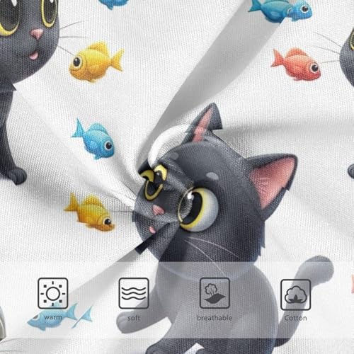 Black Cartoon Cats Toddler Underwear Girls, Cotton Underwear Girls, 2T–8 Years3