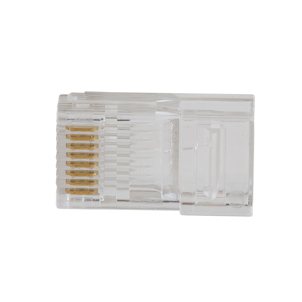 KLEIN TOOLS VDV826-730 | Conectores Modulares Pass Thru Datos RJ45 CAT6 200 Piezas | Instalacion Rapida | Contactos Chapados Oro 50 Micro Pulgadas | Compatible Conductores Solidos Y Trenzados