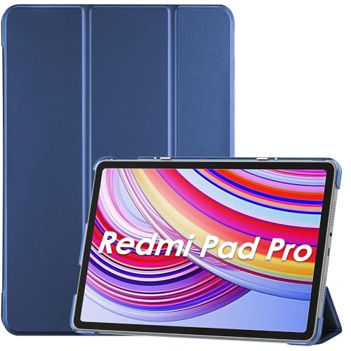 ProCase Hülle für Xiaomi Redmi Pad Pro 12 1 Zoll 2024 Dreifache Schutzhülle Case für 12.1 Redmi Pad Pro Dünn Leicht Smart Cover mit Translucent Frosted Rückhülle Kompatibel mit Redmi Pad Pro -Navy