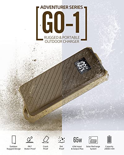 Imuto Ip67 Waterproof 65W 20000Mah Laptop Portable Charger,Fast Charging Usb C Pd 3.0 Battery Pack With Lanyard,Portable Battery For Camping,External Battery Pack Compatible With Macbook, Ipad,Etc. #TOP1