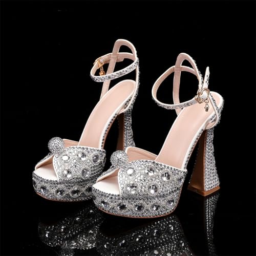 Minishion Womens Platform Wedding Shoes Slingback High Heel Party Evening Sandals with Pearl3
