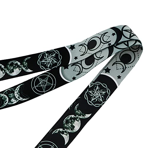 Beemorita Cute Moon and Sun Key Lanyard for Women Girls Teachers Star Neck Lanyard Strap for Keys & ID Card Cool Goth Keychain Badge Lanyards for Men(5pcs Black & Purple Lanyards) - Image 4