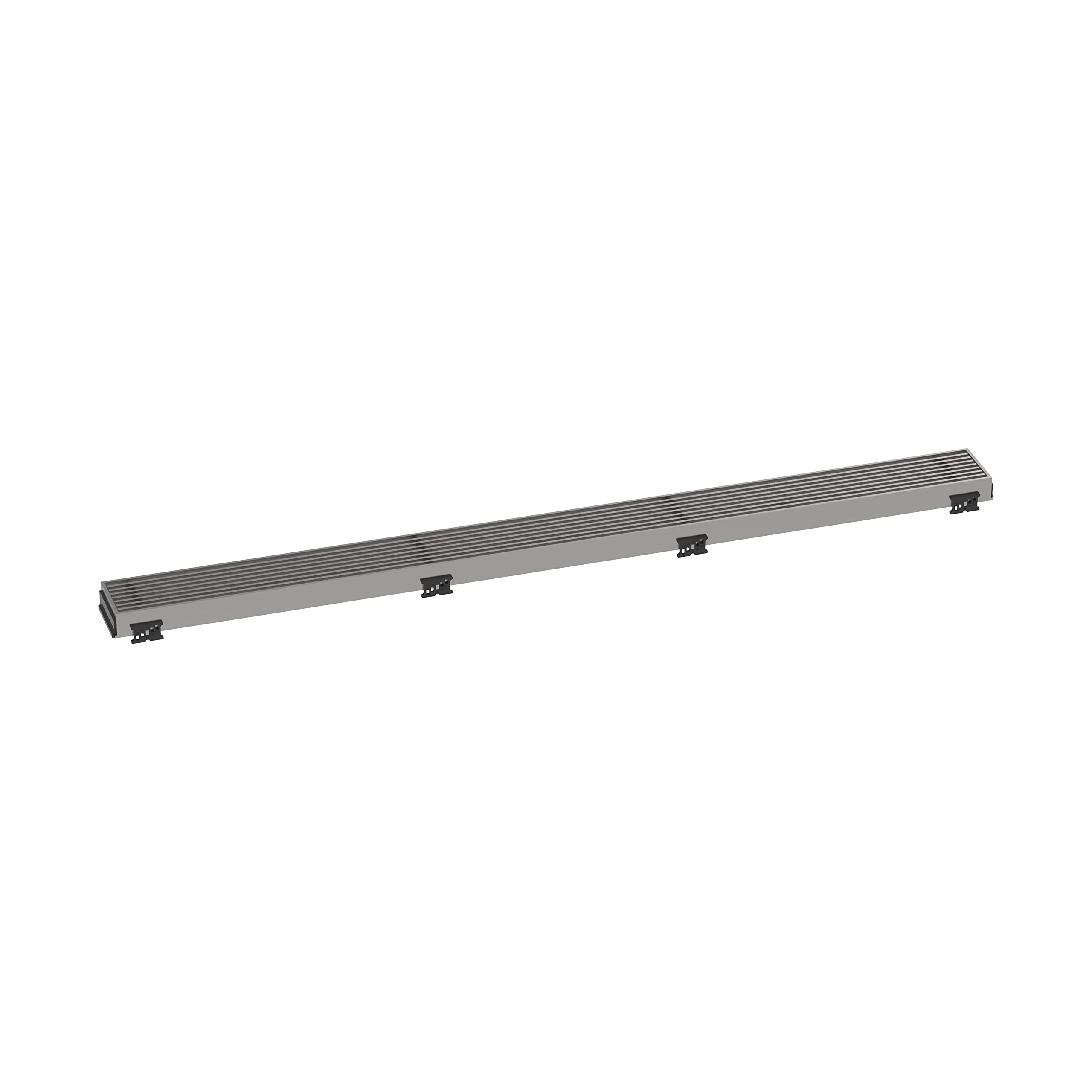 hansgrohe RainDrain Match Boardwalk - Desagüe de ducha lineal para 35 1/4 pulgadas con marco de altura ajustable en acero inoxidable cepillado, drenaje rectangular de acero inoxidable para piso de
