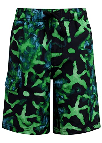 Image of Kanu Surf Boys' Dominica Floral Quick Dry Beach Board Shorts Swim Trunk