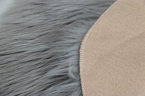 Faux Sheepskin Rug, Imitation Lambskin Rug, Imitation Wool Rug, Synthetic Long Hair Fur Rug as Decorative Bedroom or Sofa Rug, Polyester, grey, 60 x 90 cm