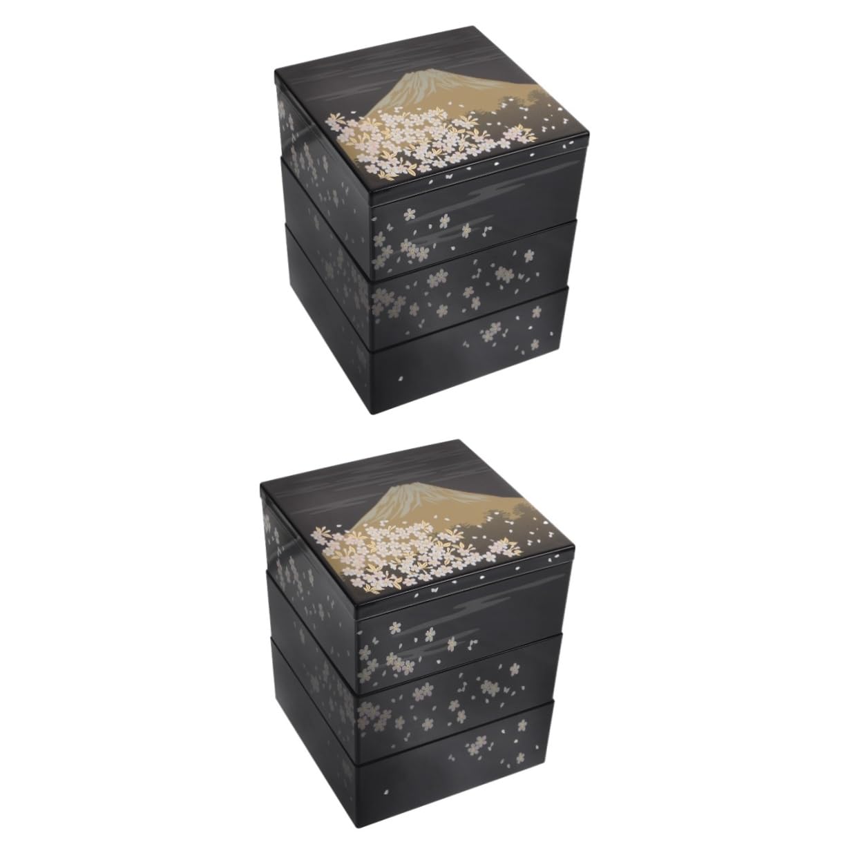 PRETYZOOM Lot De 2 Boîtes À Bento Traditionnelles Japonaises Avec Couvercle À 3 Couches Pour Déjeuner Collation Sushi Bento