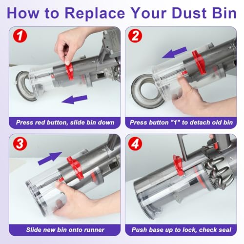 Image of Lemige Upgrade V11 V15 Vacuum Dust Bin Canister Replacement Parts for Dyson