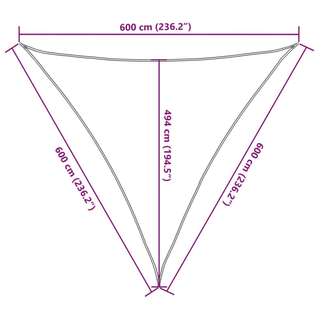 vidaXL Vela Parasole 160 g/m² Bianca 6x6x6 m in HDPE