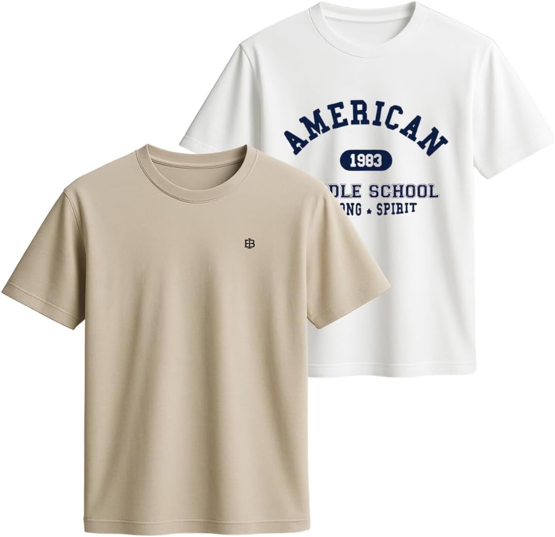 Conjunto De Camisetas 2 Peças Estampadas Em Dtf 100% Algodão VERMELHO-PRETO/EST9P