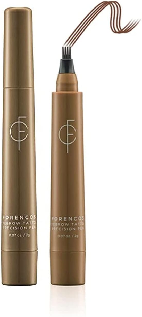 FORENCOS Eyebrow Tattoo Precision Pen | Korean Cosmetics, Natural Looking Brows, Waterproof Ink Brow Gel Tint, All Day Proof (02 Dark Brown)