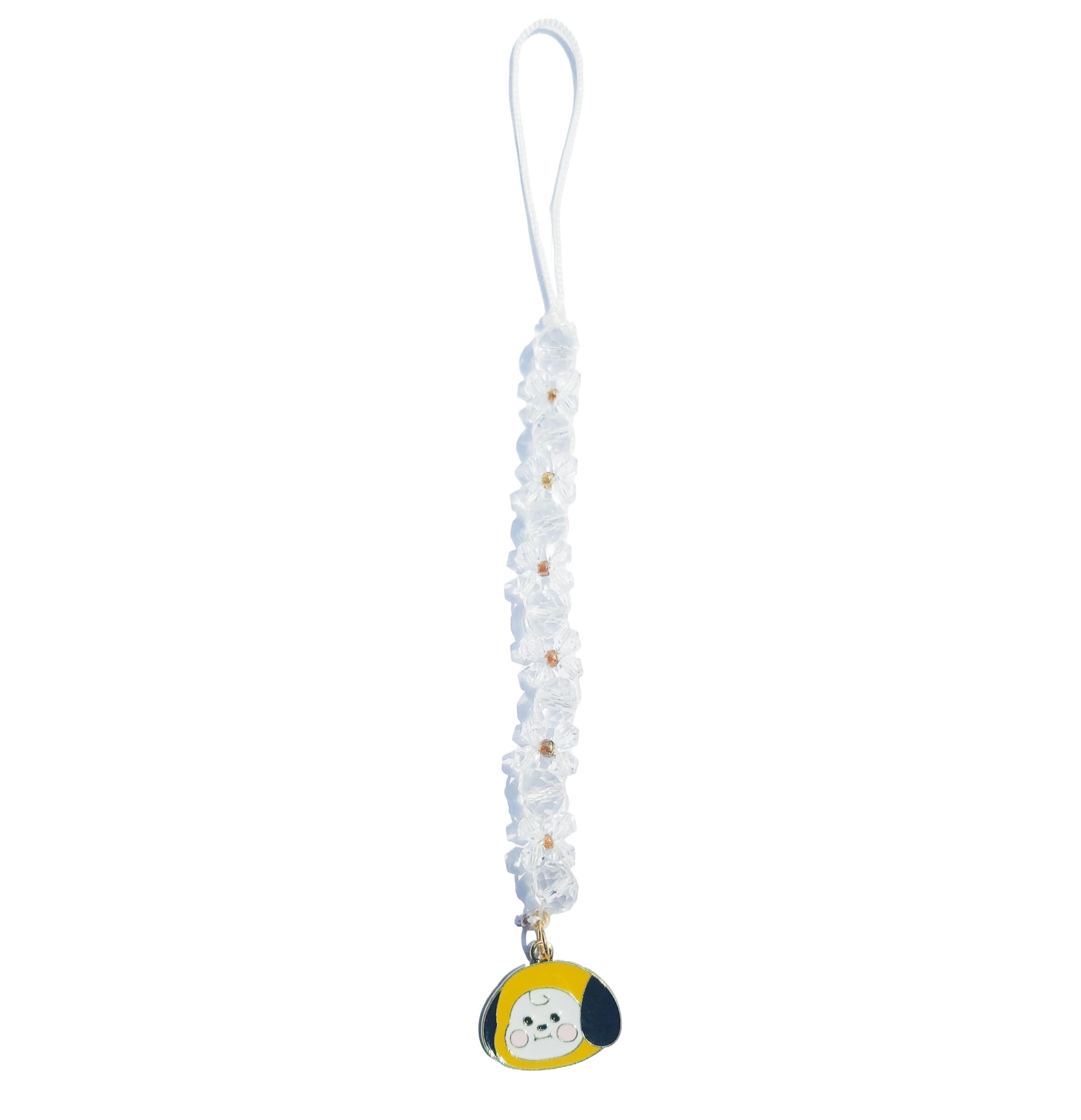 BT21 Character Aesthetic Phone Charm Suncatcher Lanyard With Clear Crystal Beads For K-pop fans Unisex, Gender Neutral (17 CM)