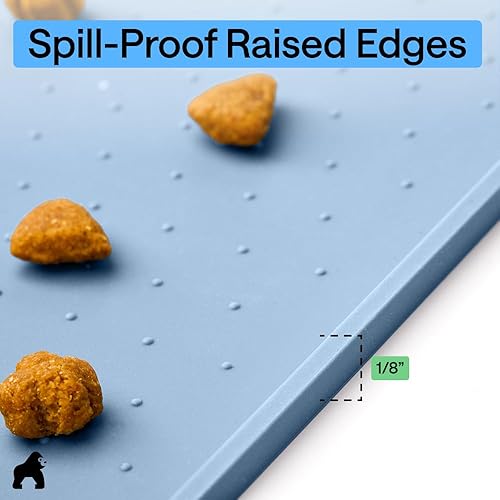 Miniatura 53 de GORILLA GRIP - Tapete de silicona 100% impermeable con bordes elevados sin BPA para mascotas, tapetes para alimentos de perros y gatos que contienen