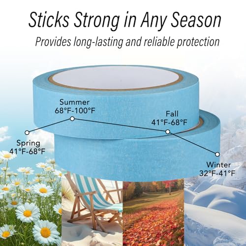 Image of 2 Pack Light Blue Painters Tape - Sky Blue Masking Tape 1 Inch Wide - Multi-Surface, Smart Adhesion, Indoor & Outdoor - Paint Tape for DIY, Labeling, Art, Car, General Purpose - 180FT Total