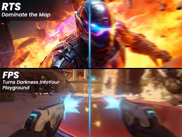 Image of 27 Inch Gaming Monitor 180Hz Refresh Rate - Fast VA 1080p with 4000:1 Contrast Ratio, Adaptive-Sync, HDMI /DP /USB, VESA Mountable, 3-Side Borderless, FPS /RTS Game Modes