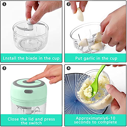 Mini Electric Vegetable Chopper for Kitchen - USB Rechargeable (250ML)