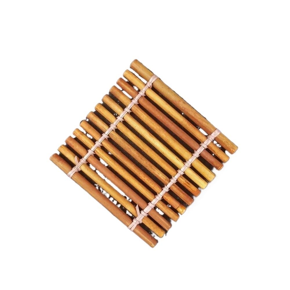 Bamboo Coasters Pot Pad Tea Pallet Cup Mat Fruit Plate Posavasos Kung Fu Tea Small Raft Tea Decoration Insulation Pads Natural(L13W13)