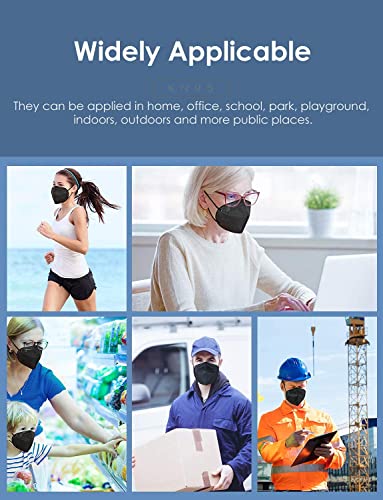 HUHETA KN95 Face Mask 10 Pack, 5-Ply Safety Mask, Filter Efficiency Over 95%, Against PM2.5 (Black Mask) - Thumbnail 6