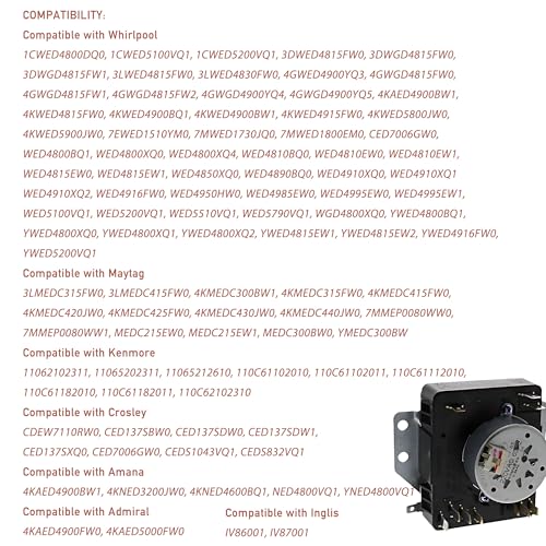 Minuteur de séchage W10185982 composant durable de haute précision 230V - 5