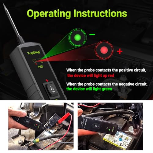 Image of Topdiag P55 Power Circuit Probe Kit, Automotive Circuit Tester with Component Activation /Short Circuit Finder /Continuity Test /Positive&Negative Detection /Ground Detection