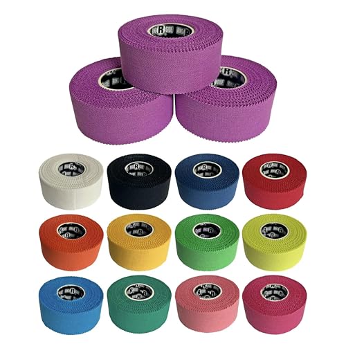Image of Ringside 1 inch Athletic Trainers Tape, Cotton Kinesiology Tape for Combat Sports, Adhesive, 30 Foot Rolls, Purple, 3 Pack