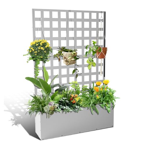 Metal Raised Garden Bed with Trellis & Privacy Screen by ActiveTrail - Used condition - US$93.14