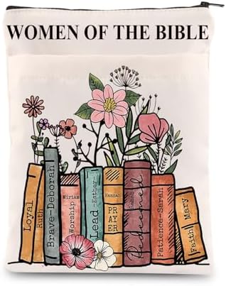 KEYCHIN Women Of The Bible Book Sleeve Christian Religious Gifts Christian Faith Church Book Covers Protector Bible Study Gifts (Women BIBLE)