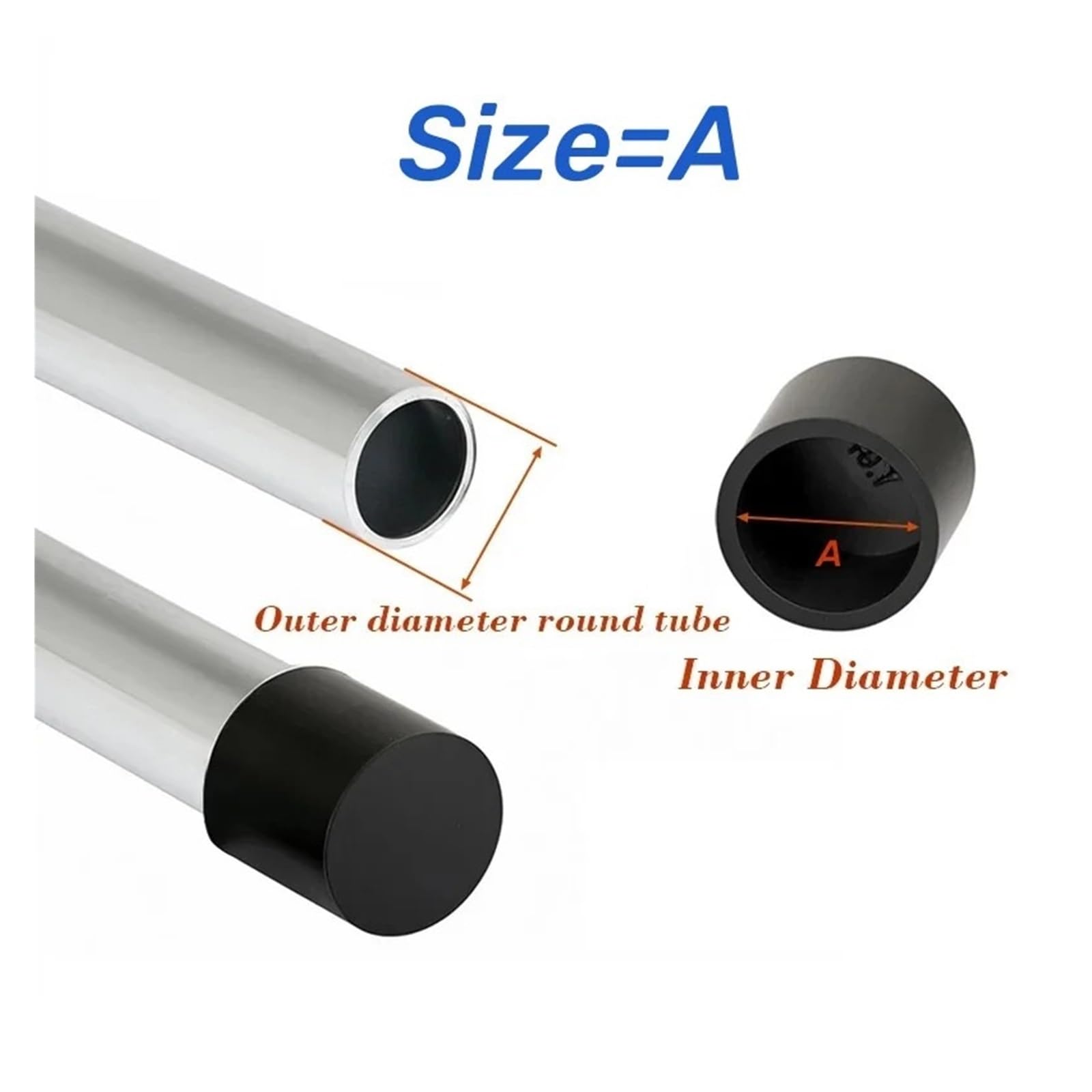 Embout Rond en Caoutchouc de Silicone, Joint Noir