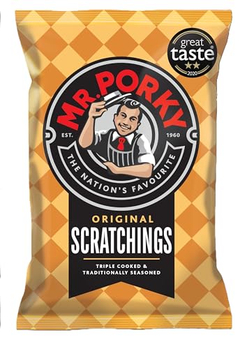 MR PORKY Scratching Gold Clipstrip 24 x 40g Triple-Cooked Crispy Pork Snack Packs