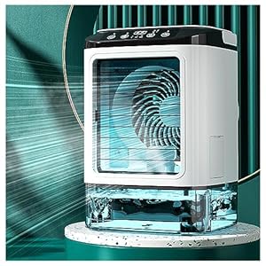 Mobiele airconditioning, tank 900 ml, met ijsvak, 3 snelheden, kantoorairconditioning, 2 nevelmodi, 7 kleurrijke lichten, airconditioning zonder slang voor kantoor in de kamer