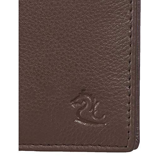 Image of KARA Unisex Tan Leather Passport Holder - Bi-Fold Slim Genuine Leather with Button Lock & 6 Card Slots