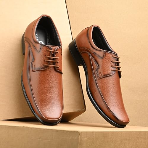 Image of Centrino Formal Shoes for Men | Lightweight Comfortable Office Shoes for Man Stylish | Cushioned Insole Lace-Up Shoes for Men | Durable TPR Sole | Trendy Classic Design Footwear for Men (8118)